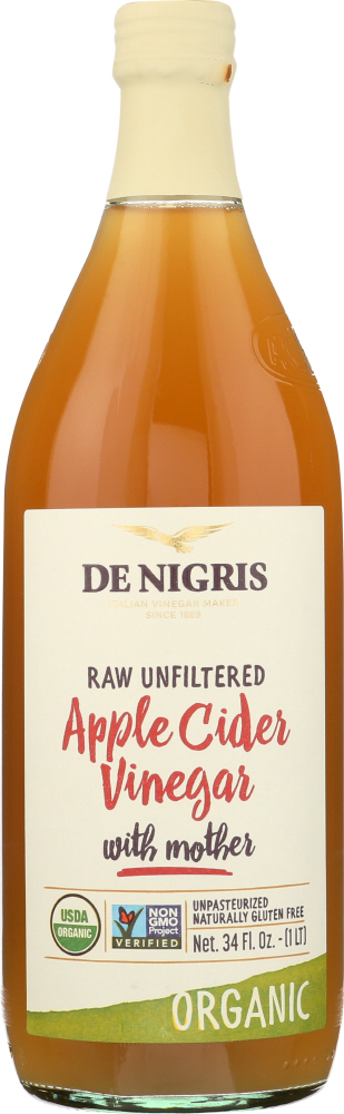 DE NIGRIS: Organic Apple Cider Vinegar Unfiltered, 34 oz - 0008295663764