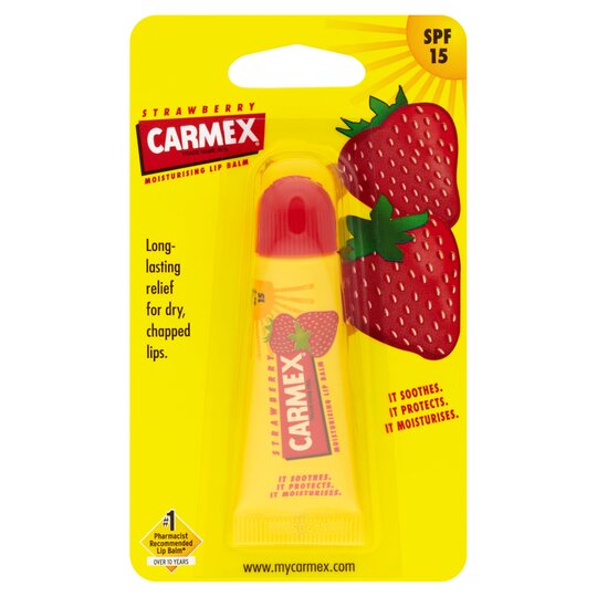 Carmex Strawberry Lip Balm Tube 10G - 0083078001902