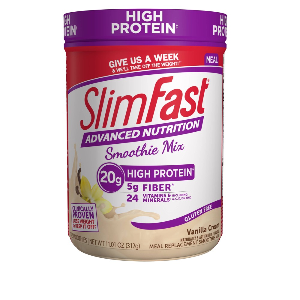 SlimFast Advanced Nutrition High Protein Smoothie Mix - Vanilla Cream - 11.01oz - 008346790029