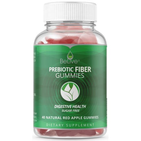 Fiber Gummies Sugar-Free Prebiotic Supplement for Kids & Adults - Digestive Health %7C Improves Bowel Movement with Inulin & Chicory Root %7C 100% Natural and Vegan Friendly - 40 Count - 008523344861