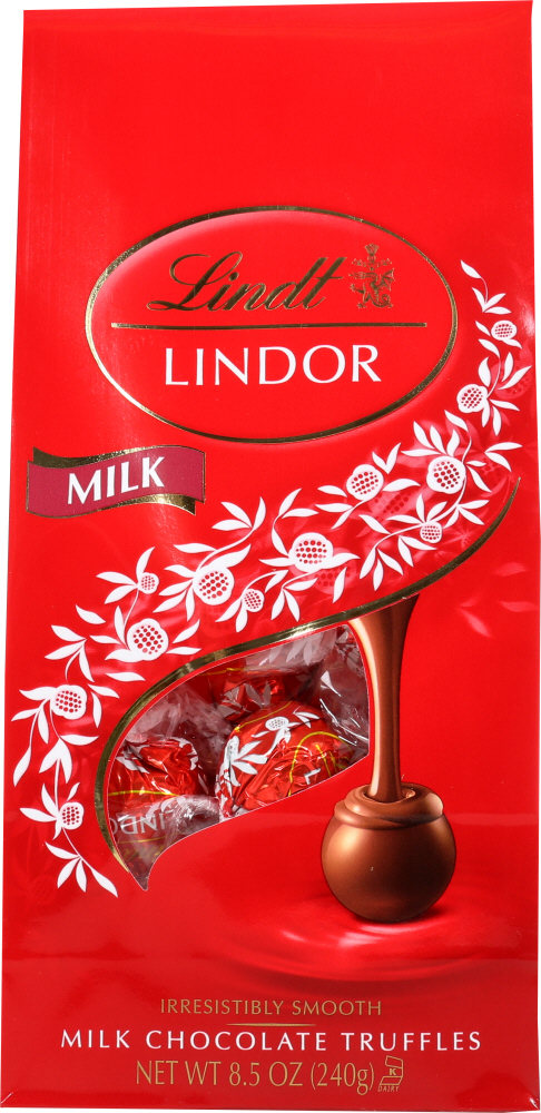 LINDT: Truffle Lindor Milk Chocolate Bag, 8.5 oz - 0009542016173