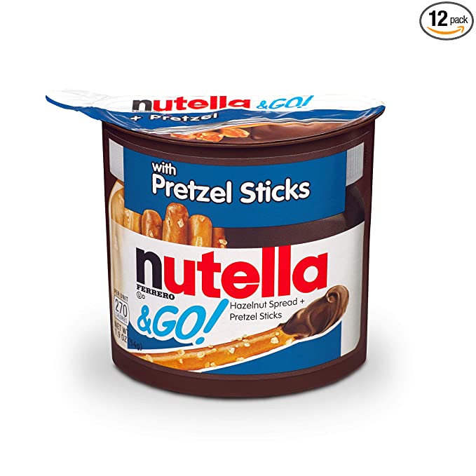 Nutella & GO—Hazelnut and Cocoa Spread with Pretzel Sticks—Snack Pack for Kids—1.9 oz each—12 Pack - 009800800148