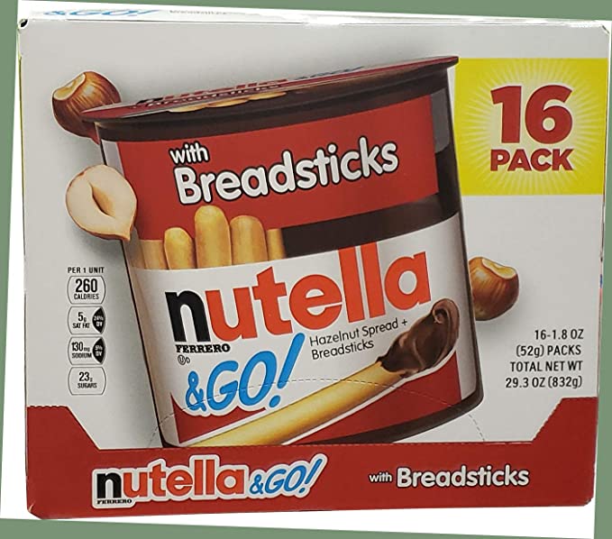 Nutella and Go Spread With Breadsticks, 1.8 Ounce (Pack of 16) - 009800800162