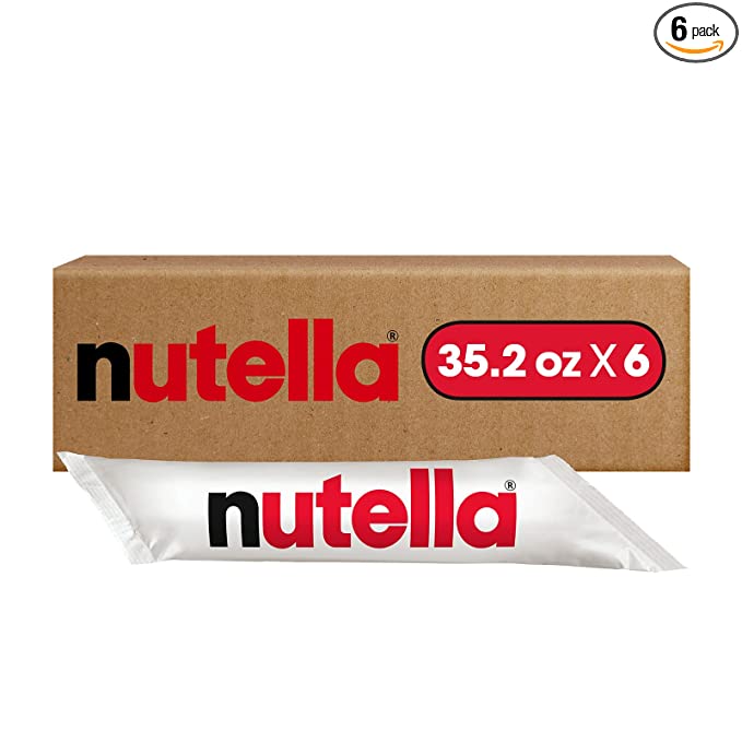 Ferrero Food Service Nutella Chocolate Hazelnut Spread, Bulk for Food Service and Restaurants, 2.2 lb Piping Bags, Case of 6 - 009800870196