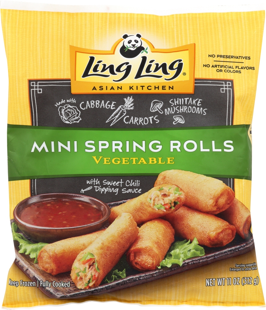LING LING: Mini Vegetable Spring Rolls, 11 oz - 0010878344434