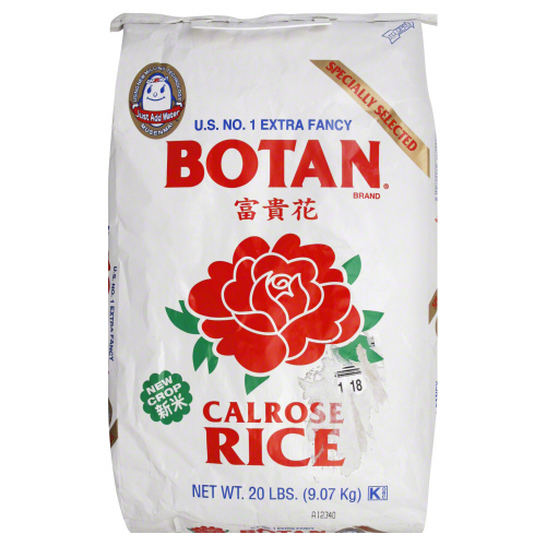 BOTAN: Rice Calrose, 20 lb - 0011152144092