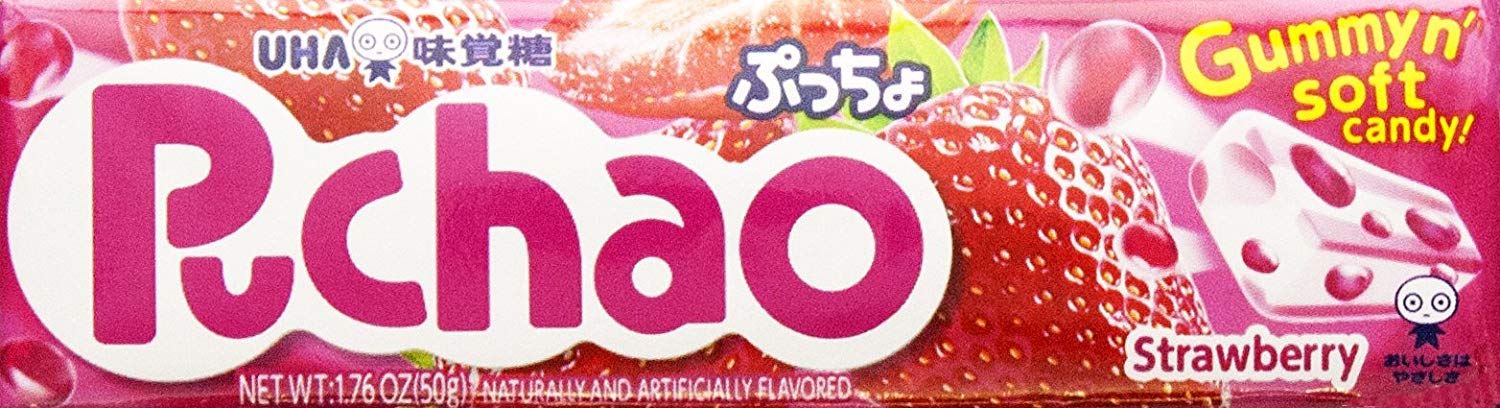 UHA MIKAKUTO: Puchao Soft Candy Strawberry, 1.76 oz - 0011152421223