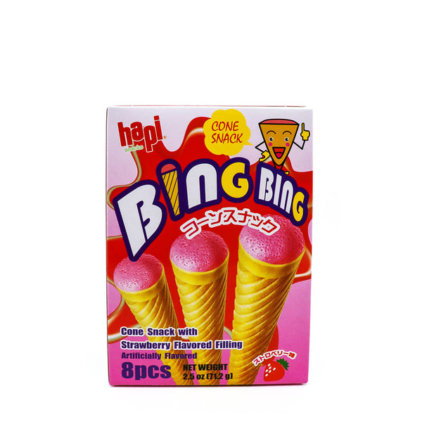 Bing Bing Cone Snack With Strawberry Filling - 0011152421254