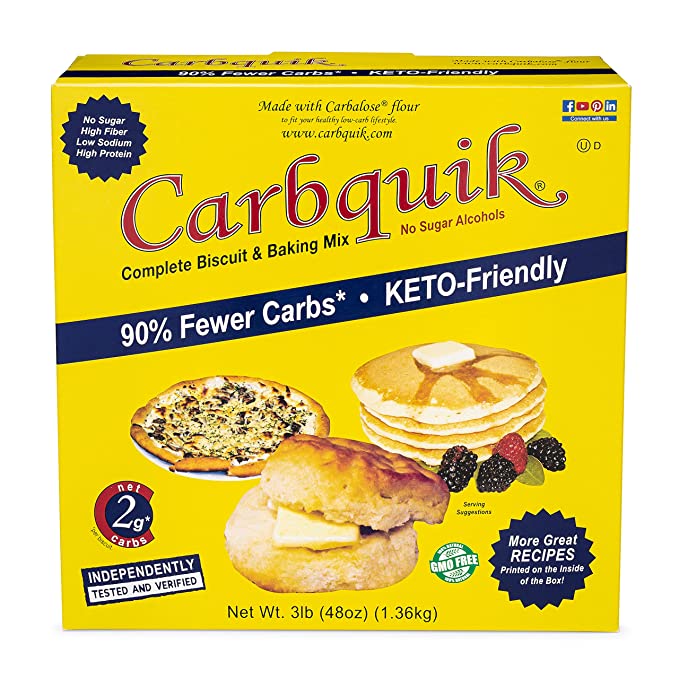 Carbquik Biscuit & Baking Mix (3 lb) Mix for Keto Pancakes, Biscuits, Pizza Crust, Bread, and More - Keto Food - No Sugar - Low Carb - Nut Free - Keto Friendly Substitute for Traditional Baking Mix - 011283160138