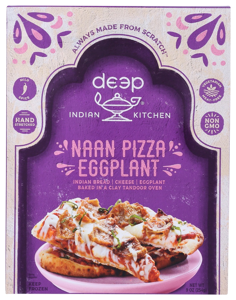 DEEP INDIAN KITCHEN: Naan Pizza Eggplant, 9 oz - 0011433119689