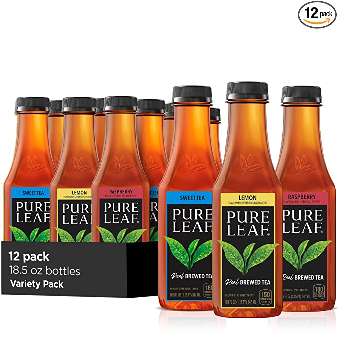  Pure Leaf Iced Tea, Sweetened Variety Pack, 18.5 fl oz. bottles (12 Pack)  - 012000201301