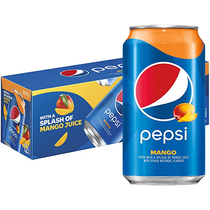  Pepsi Mango Regular 12oz Cans (12 Pack)  - 012000181993