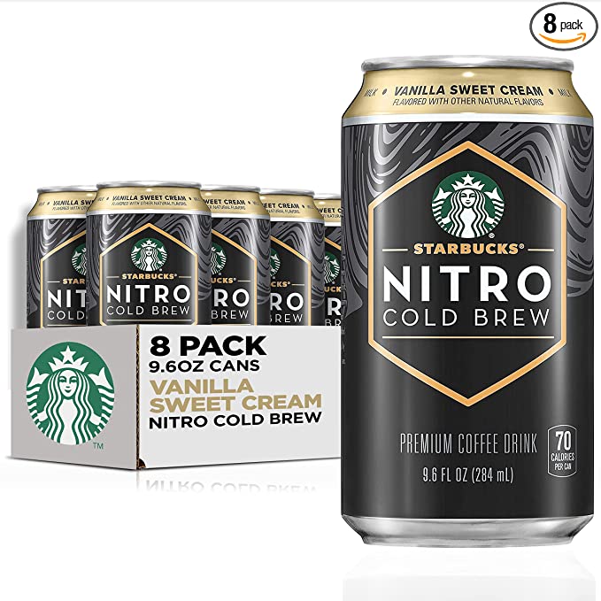  Starbucks Nitro Cold Brew, Vanilla Sweet Cream 9.6 fl oz Can (8 Pack) (Packaging May Vary)  - 012000194658
