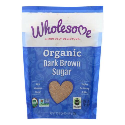 Wholesome Sweeteners Sugar - Organic - Dark Brown - 24 Oz - Case Of 6 - 012511446529