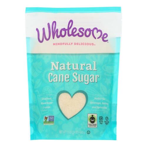 Wholesome Sweeteners Sugar - Natural Cane - Fair Trade - 1.5 Lbs - Case Of 12 - 012511481223