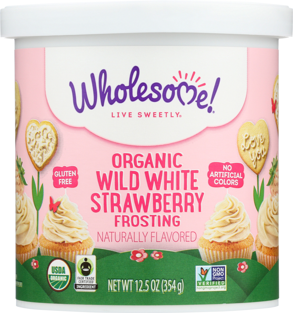 Wholesome!, Organic Frosting, Wild White Strawberry - 012511801328