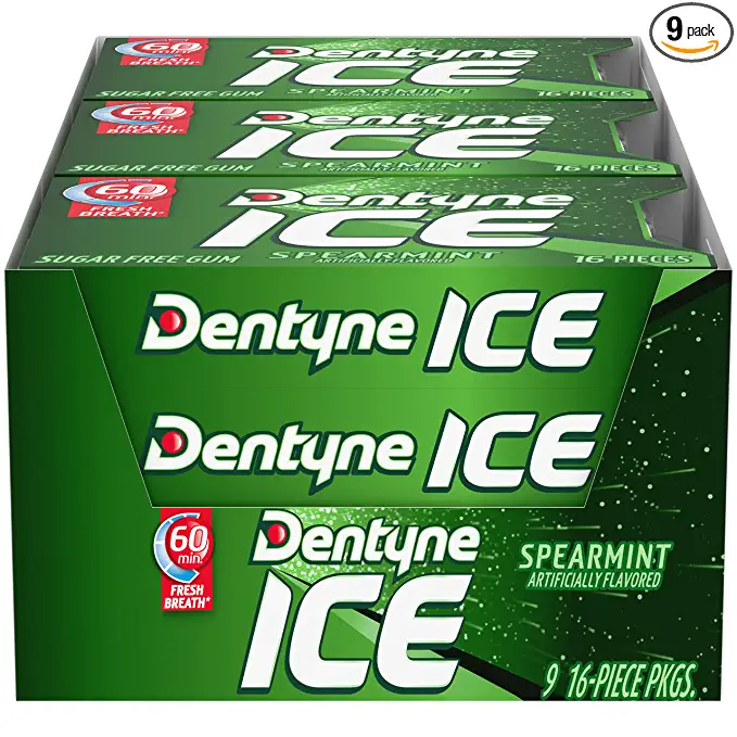 Dentyne, Ice, Sugar Free Gum, Spearmint, Spearmint - 012546097291