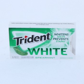 Trident white gum spearmint sugar free1x16 pc - 0012546676113