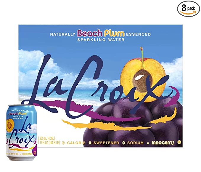  La Croix Flavored Sparkling Water | Beach Plum | Summer 2021 Flavor, Naturally Essenced, 12 fl oz Cans | Pack of 8  - 012993221140