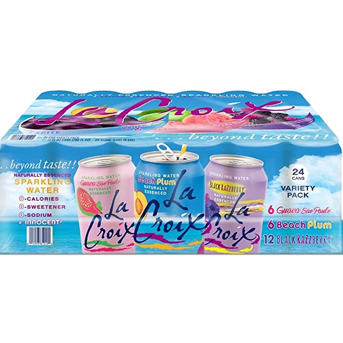La Croix Black Razz Berry Sparkling Water Variety Pack (12 fl. oz., 24 pk.) - 012993812492