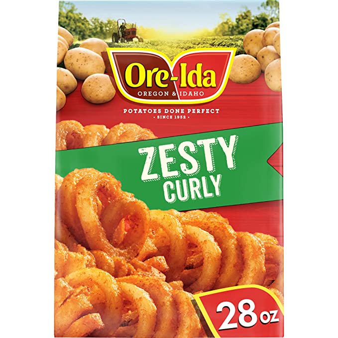  Ore-Ida Zesty Curly Seasoned French Fries Fried Potatoes Frozen Snacks (28 oz Bag)  - 013120004551