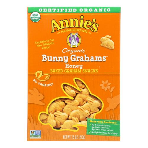 Annie'S Organic Honey Bunny Grahams Baked Graham Snacks - premium
