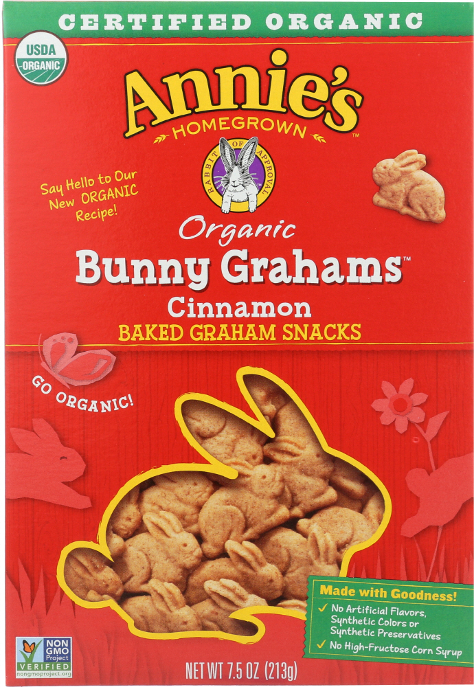 Annie'S Organic Cinnamon Bunny Grahams Baked Graham Snacks - 00013562000166