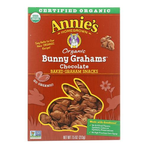 Annie'S Organic Chocolate Bunny Grahams Baked Graham Snacks - 00013562000173