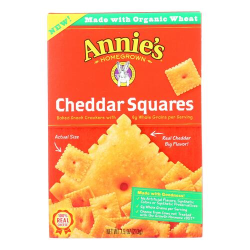 ANNIE’S HOMEGROWN: Cheddar Squares, 7.5 oz - 0013562000531