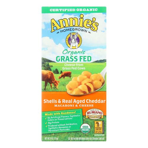 Annie'S Organic Grass Fed Shells & Real Aged Cheddar Mac & Cheese - 00013562001439