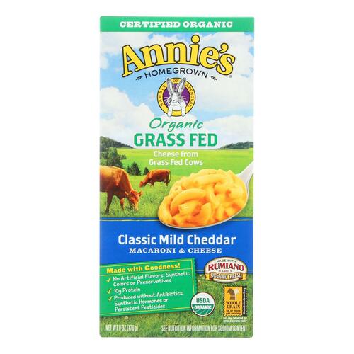 Annie'S Organic Grass Fed Classic Mild Cheddar Macaroni & Cheese - 00013562001446