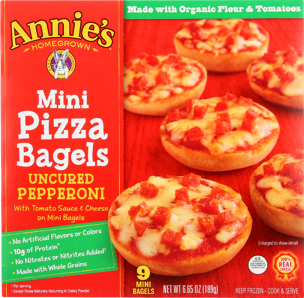 Mini Pizza Bagels, Uncured Pepperoni - mini