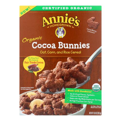  Annie's Homegrown Cereal,Og2,Cocoa Bunnies 10 Oz (Pack Of 10) - 013562002474