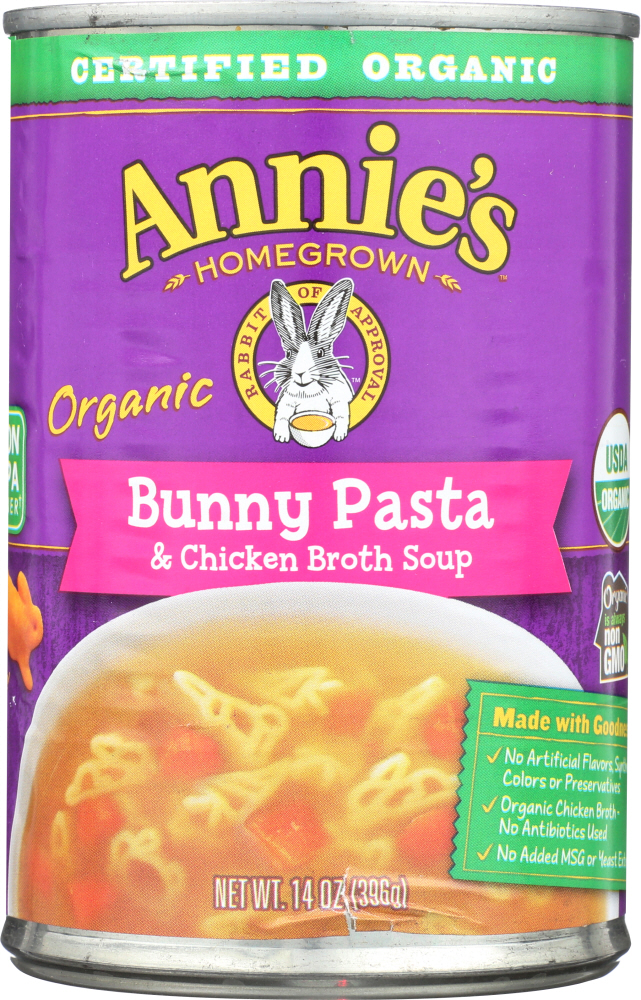 Annie'S Organic Bunny Pasta & Chicken Broth Soup - 00013562101375