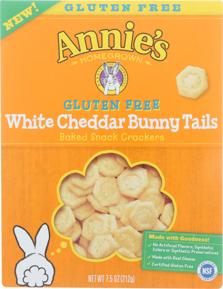 Annie'S Gluten Free White Cheddar Bunny Tails Baked Snack Cracker - 00013562108466