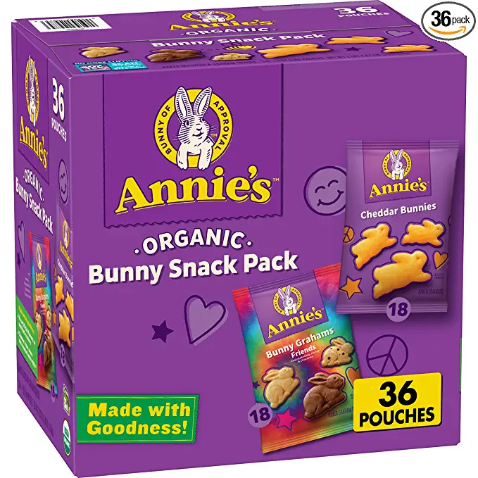  Annie's Organic Bunny Snack Pack, 36 oz., 36 Pouches - 013562109753