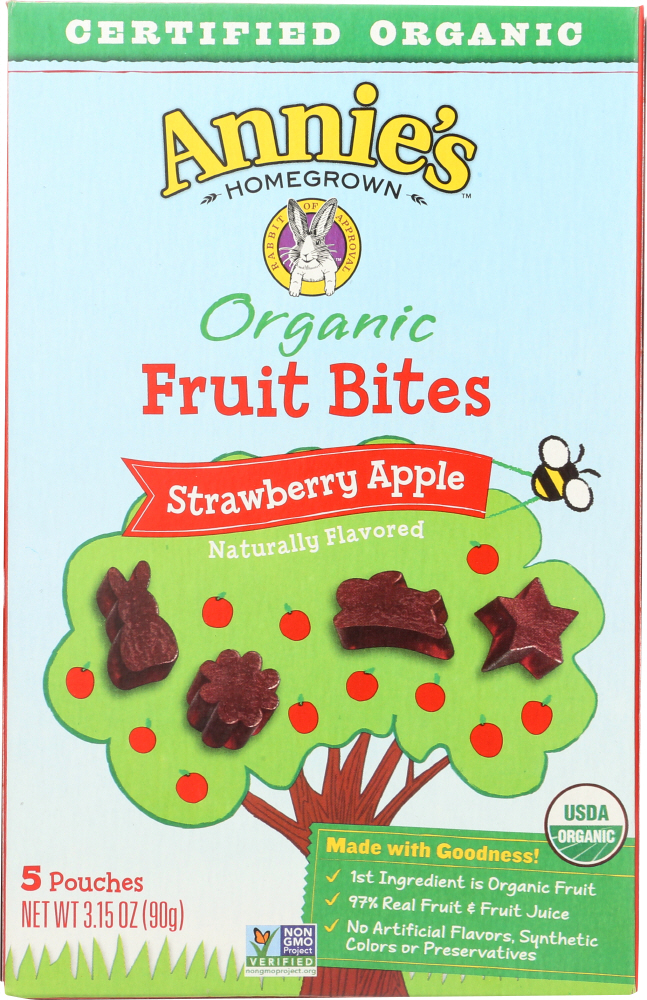ANNIES HOMEGROWN: Organic Fruit Bite Strawberry, 3.15 oz - 0013562111152