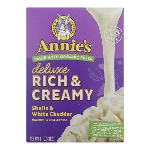 Annie'S Deluxe Rich & Creamy Shells & White Cheddar - 00013562111817