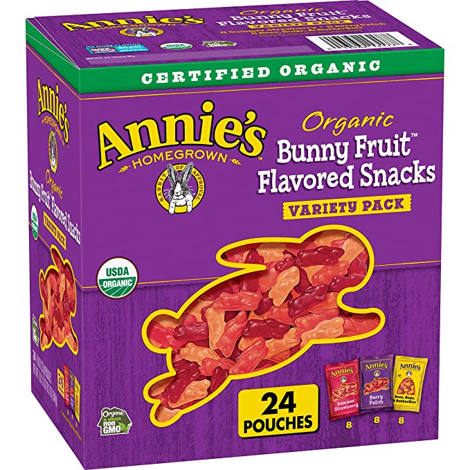  Annie's Organic Bunny Fruit Snacks, Gluten Free, Variety Pack, 24 Pouches - 013562131778