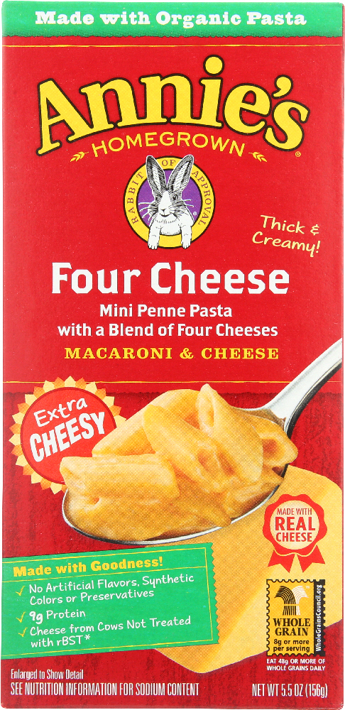 ANNIES HOMEGROWN: Macaroni & Cheese Four Cheese, 5.5 oz - 0013562300167