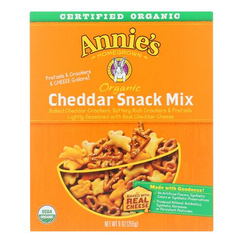 ANNIE’S HOMEGROWN: Organic Cheddar Snack Mix, 9 oz - 0013562300570