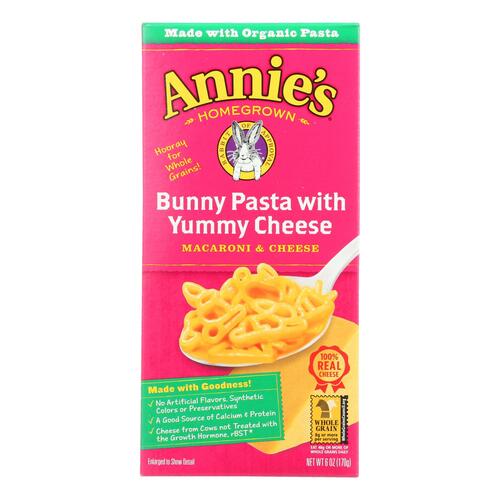 Annies Homegrown Macaroni And Cheese - Organic - Bunny Pasta With Yummy Cheese - 6 Oz - Case Of 12 - 013562300600