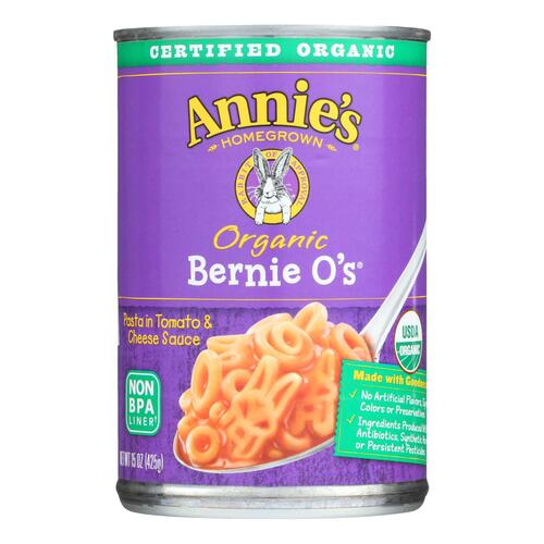 Annie's Homegrown Organic Bernie O?s Pasta In Tomato And Cheese Sauce - Case Of 12 - 15 Oz. - organic
