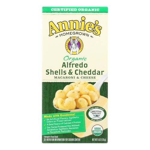 ANNIES HOMEGROWN: Mac and Cheese Shell and Alfredo, 6 oz - 0013562300976