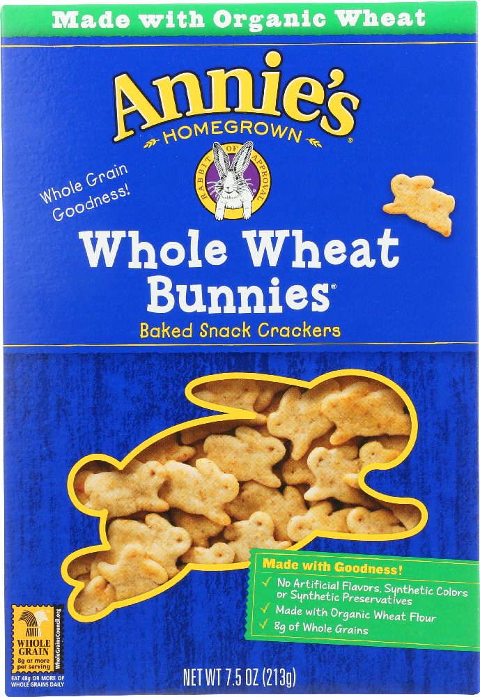 Annie'S Whole Wheat Bunnies Baked Snack Crackers, Made With Organic Wheat - 00013562302239