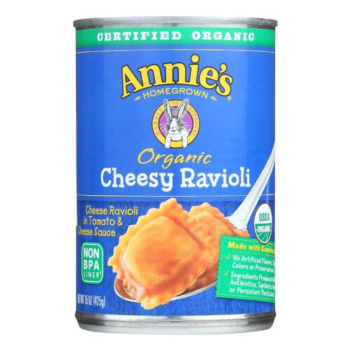 Annie's Homegrown Organic Cheesy Ravioli In Tomato And Cheese Sauce - Case Of 12 - 15 Oz. - 013562313020