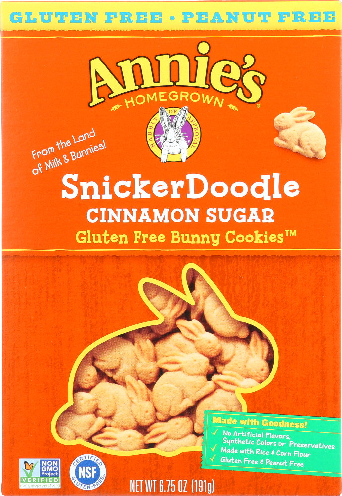 Gluten Free Bunny Cookies, Snickerdoodle Cinnamon Sugar - 013562320219