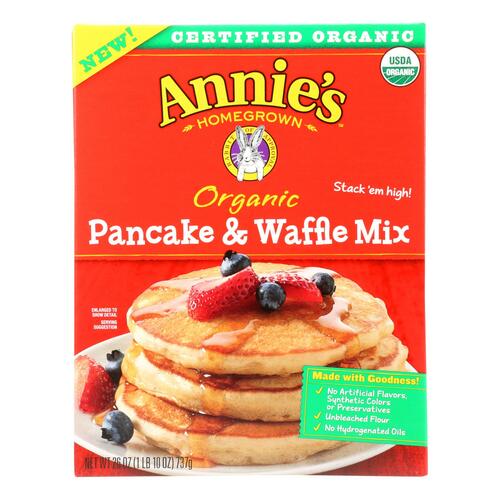  Annie's Pancake & Waffle Mix, Certified Organic, Non-GMO, 26oz (Pack of 8)  - 013562474080