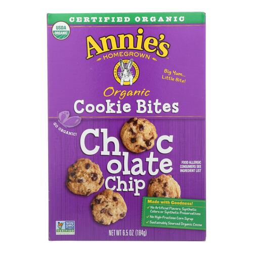  Annie's Organic Chocolate Chip Cookie Bites, 6.5 oz. Box  - 013562492916