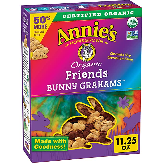  Annie's Organic Friends Bunny Graham Snacks, Chocolate Chip, Chocolate & Honey, 11.25 oz. Box - 013562493982